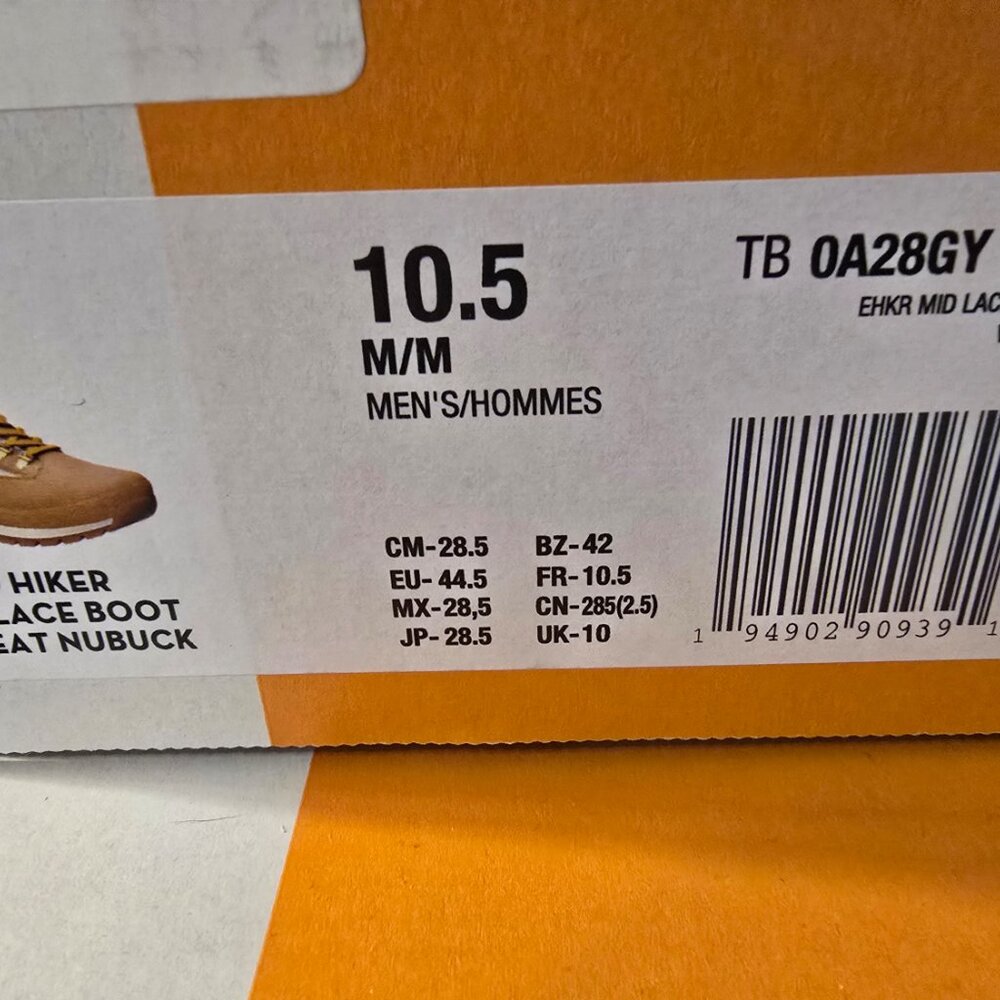 Timberland Euro Hiker Mid Lace Boot Wheat Nubuck (TB0A28GY 754) Men's Size 10.5 - Picture 10 of 15